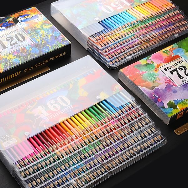 

160 colored pencils set wood oil colored pencils set for drawing sketch school gifts art supplies y200428
