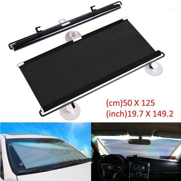 

auto sunshade automatic retractable windshield anti-uv car window shade car front sun block 50x125cm rear window curtain csv1