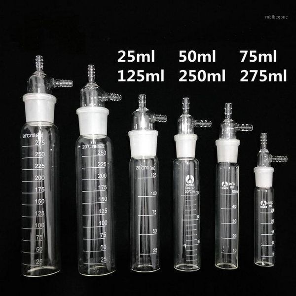 

lab supplies 1pc/lot 25ml/50ml/75ml/125ml/250ml/275ml glass impact absorber bottle, impingement gas sampler1