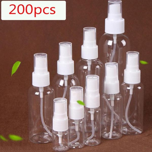 

200pcs bottles 5/10/20/30/60/80/100/120/250ml refillable transparent plastic perfume bottle atomizer empty small spray bottle