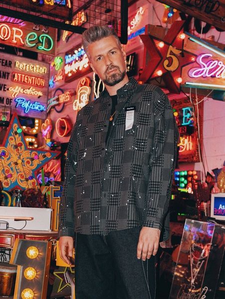 

men plaid patched detail drop shoulder shirt z8v8#, White;black