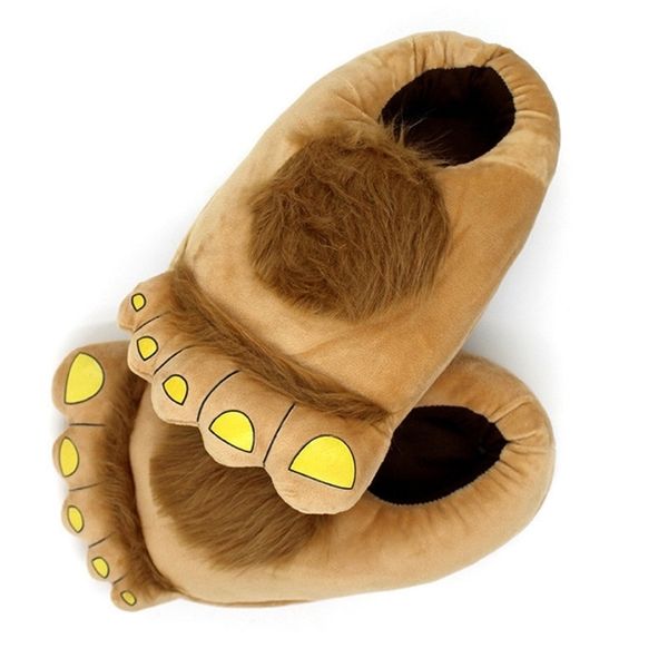 

lin king sweet savage foot winter home floor slippers warm plush indoor cotton non-slip bedroom shoes for lovers y200424, Black