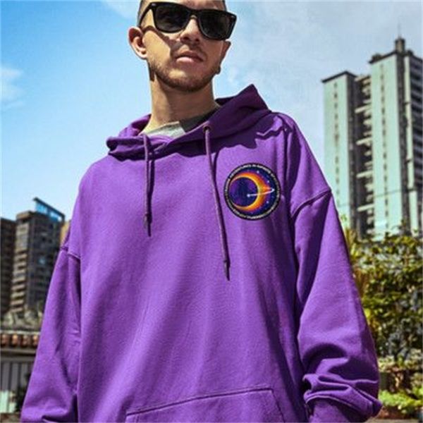

and large size hoodie national hip hop couple's autumn loose casual hooded fat men's sweater trend, Blue