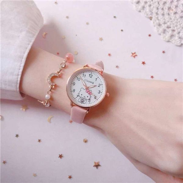 

female cartoon waterproof watch children's anti and falling pointer type korean version of junior high school students' n46siido, Slivery;brown