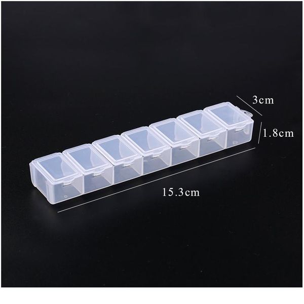 

7 slots rectangle jewelry container compartment plastic storage box case jewelry box for beads earrings packaging & dis qylehz, Black;white