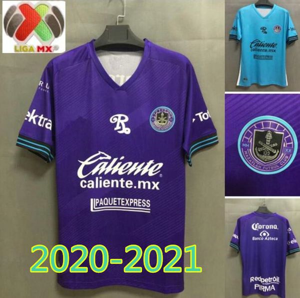 

20 21 liga mx mazatlan fc soccer jersey 2020 home purple mazatlan soccer shirts away blue maillot de foot football uniforms, Black;yellow
