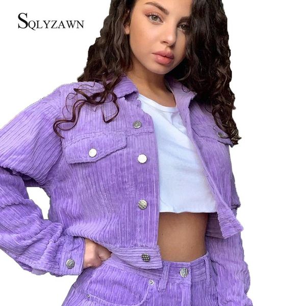 

women corduroy fleece cropped bomber jackets korean streetwear sweet purple green fall coats harajuku kawaii outerwear clothes, Black;brown