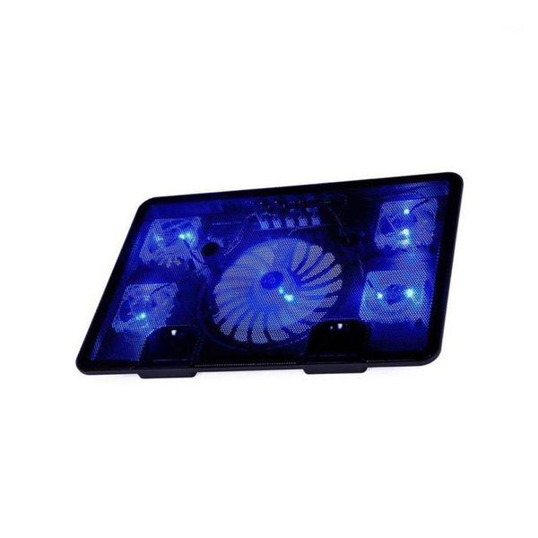 

lapcooling pads na ju 14 \"15.6\" 17 \"lapcooler pad with 5 fans 2 usb ports non-slip stand fan light1