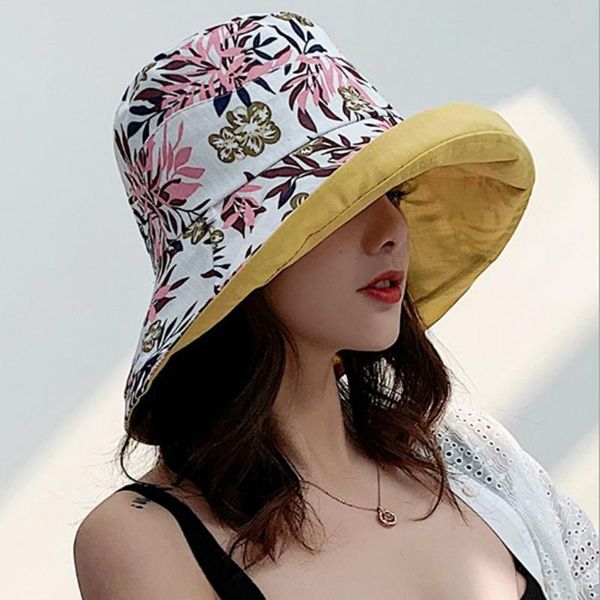 

wide brim hats casual solid color double sided bucket hat men womens bob hip hop panama summer daisy lady fisherman outdoor sun caps, Blue;gray