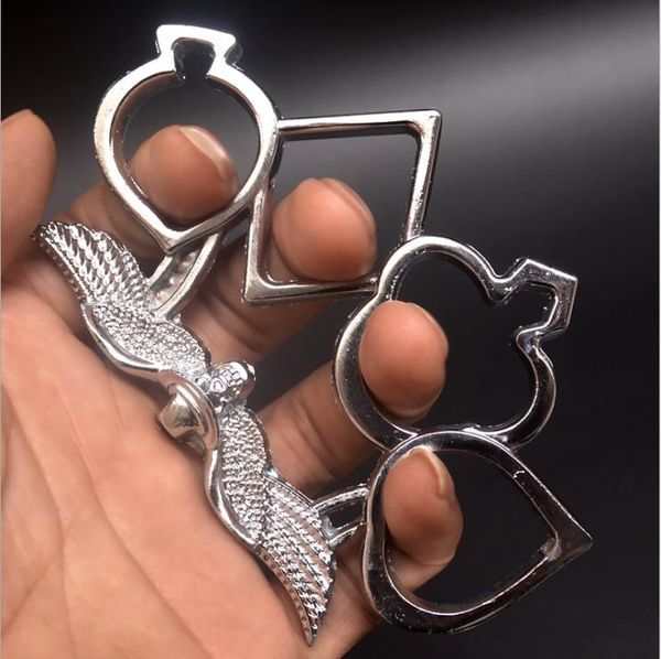 

21 bullet head iron four-finger tiger car equipment broken window life-saving hammer martial arts fight knuckle brass ring fist buckle