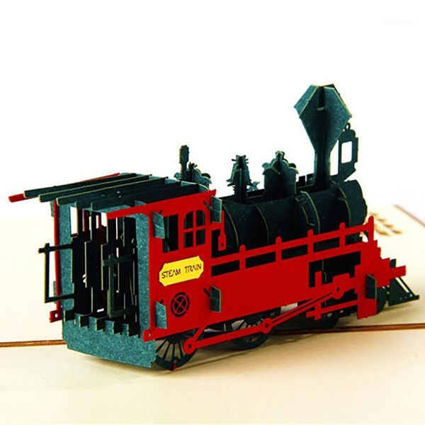 

greeting cards 3d fathers day gift card lifelike train model gifts for kids,1