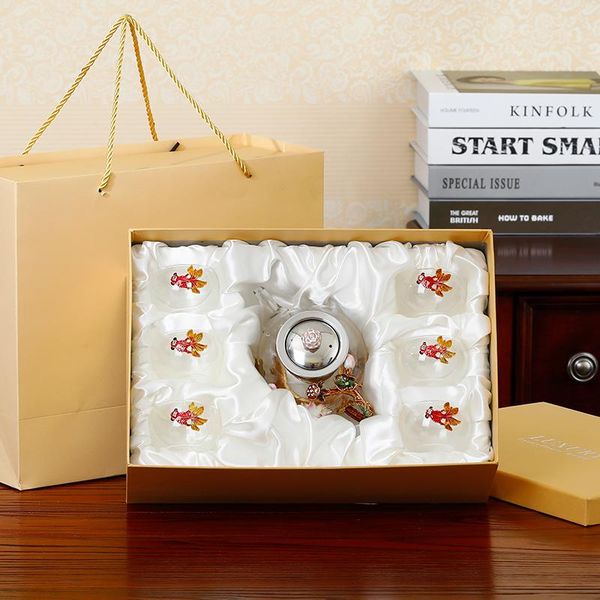 

kung fu tea set simple enamel colored tea cup and teapot set light luxury european tea cup for ceremony jllsxh