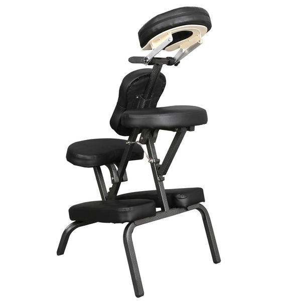 

new portable folding pu leather pad travel tattoo spa salon massage chair black very very good