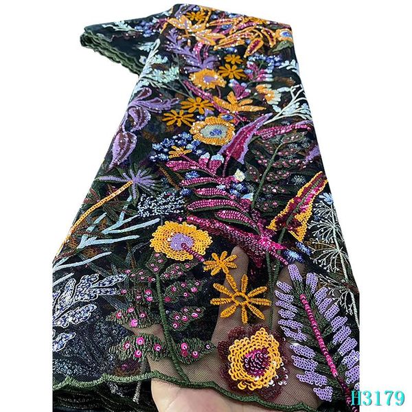 

ribbon nigerian lace fabric 2021 sequins tulle embroiered african for bridal dress, Pink;blue