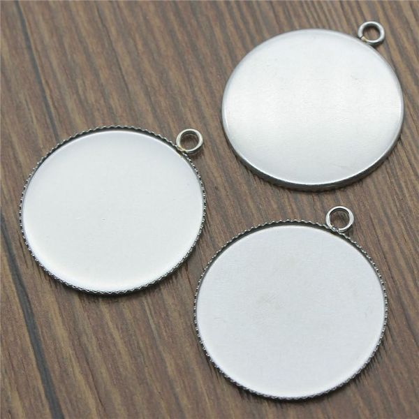 

10pcs 18mm 20mm 25mm 30mm stainless steel material sawtooth edge cabochon base setting pendant tray h bbyjrv, Black