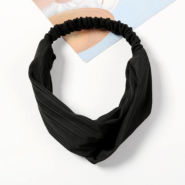 

women solid color ice silk headband middle knotted hairband striped sport yoga turban female cross hair hoop hair accessories q sqchsj