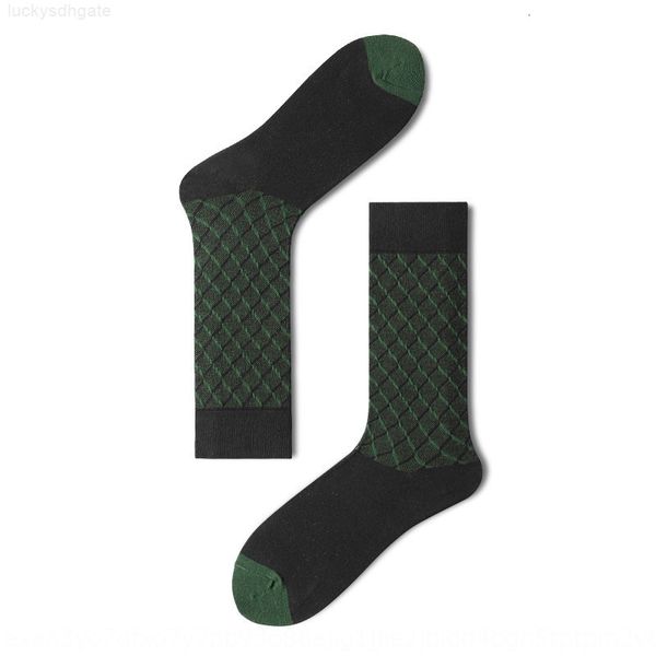 

business 5gvei stockingscotton men's cotton gentleman stockings formal socks stockingssocks rhombus middle tube british style long tube, Black