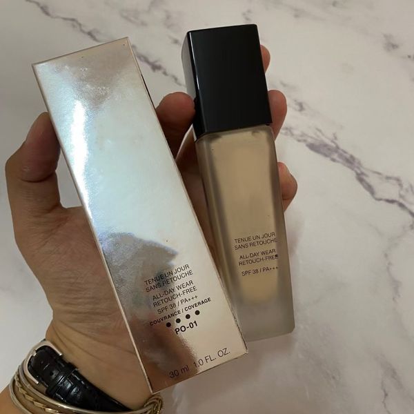 Neue heiße Marke LM Foundation Liquid 30 ml Stay-in-Place-Make-up 1 Unze unübertragbare 2-Farben-Flüssiggrundierung OPTION: PO-01, PO-02 GANZTÄGIG TRAGEN