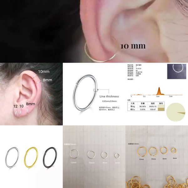 

factory7oukrings jewelry 925 sterling silver circle earrings nose ornaments