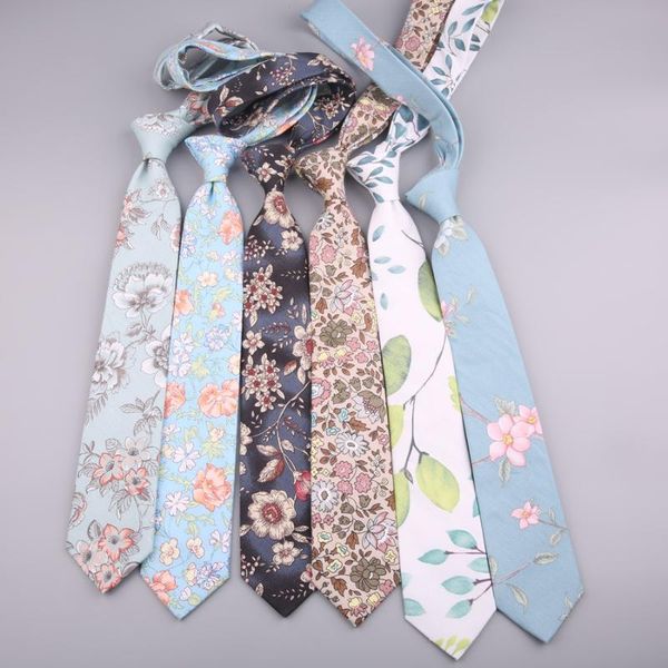 

neck ties 7cm cotton necktie for mens floral printed fashion female bow tie shirt cravat mujer vesir, Blue;purple