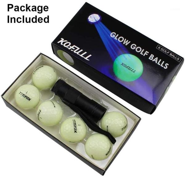

golf balls glow for night sports 6 packs tournament fluorescent in the dark long lasting bright luminous balls1