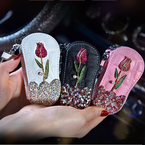 

2019 creative birthday gifts fashion ladies interior decorations rose flowers diamond car key caseoutletukxb