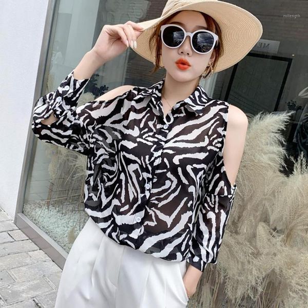 

fashion leopard off shoulder long sleeves women loose summer blouse shirt1, White