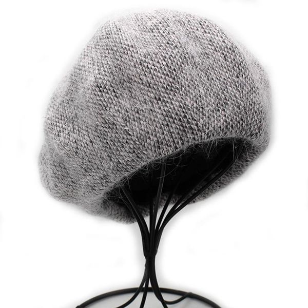 

onidfurow] мода новые женщины ангора сплошной цвет берета женский капот кэпс копочка зима все подходит теплый ходячий шляпа со звездами, Blue;gray