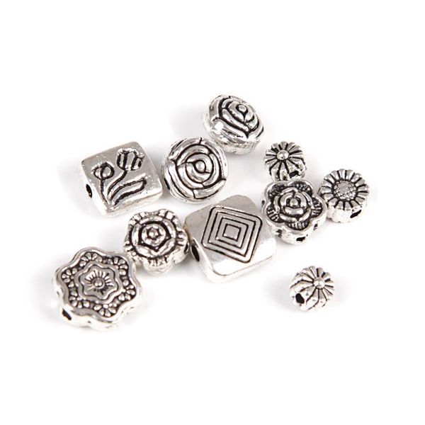 

mixed size metal flower diy besds charm antique silver rose spacer beads findings for jewelry making women bracelet acc jlldmm, Black