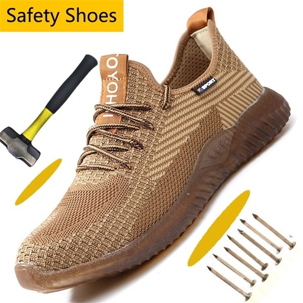

steel toe indestructible for men lightweight puncture proof construction site work safety sport hiking shoes y200915, Black;brown
