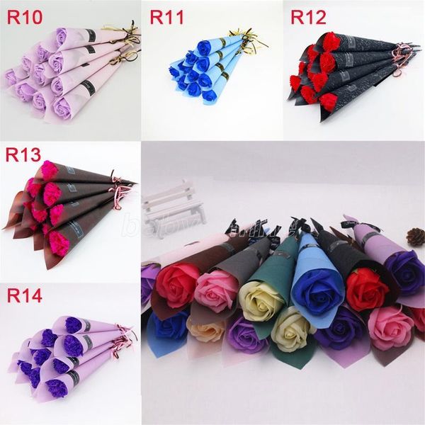 

14 styles artificial rose flower soap flower valentine's day birthday christmas gift sets for women wedding decoration