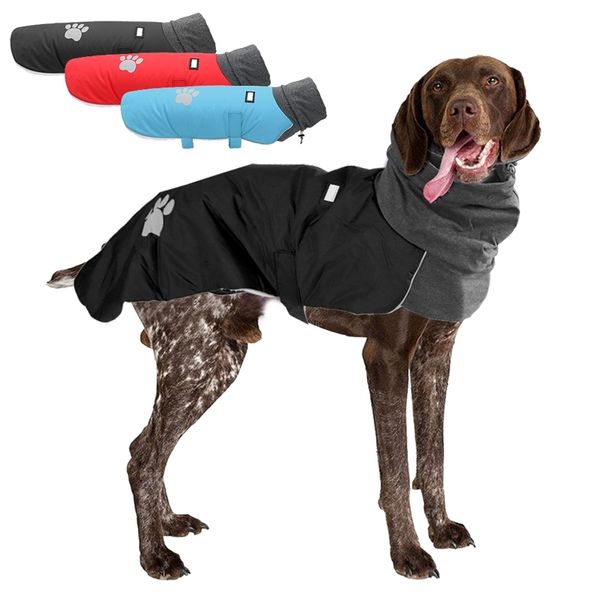 Collare alto Pet Dog Jacket Abbigliamento caldo Cappotto per cani di grossa taglia Abbigliamento Abbigliamento invernale per cani di taglia media Levriero Great Dane Labrador 201127