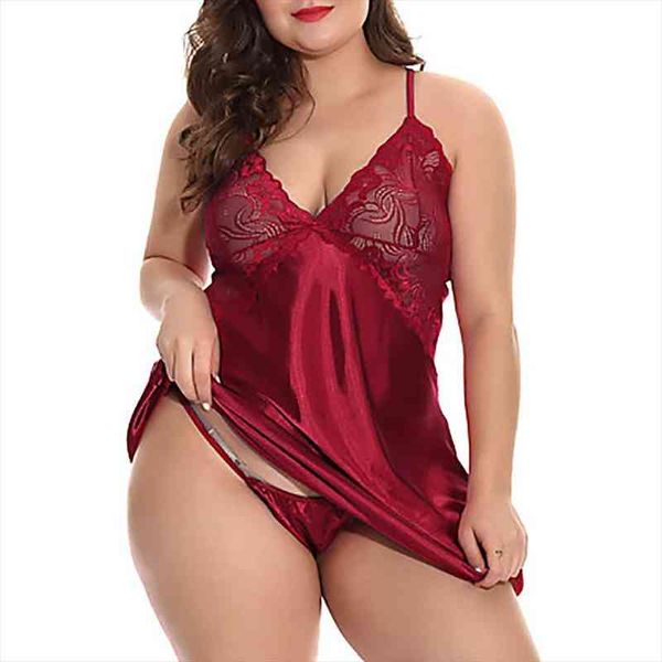 

satin nightgown women silk lingerie underwear nighties short night dresses lace robe sleepwear 3xl, Black;red