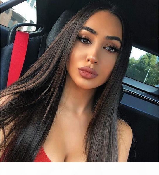 

13x6 long silky straight brazilian remy hair lace front human hair wigs with baby hair full lace wigs frontal lacefront wig for black women, Black;brown