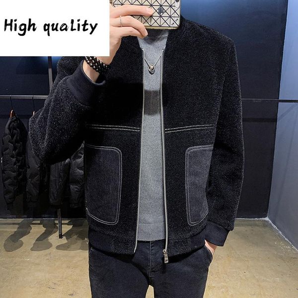 

/ autumn winter 2020 mink men's heavy woolen overcoat, Black
