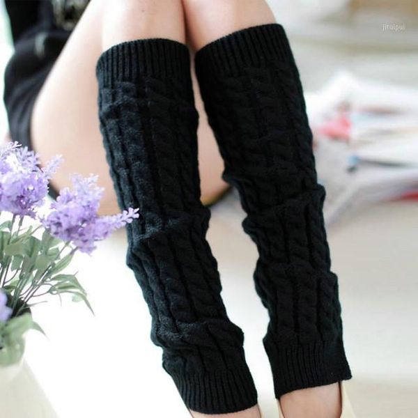 

fashion women winter warm knitted crochet long socks medias de mujer kawaii socks for girl beenwarmers vrouwen1, Black;white