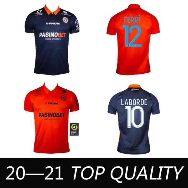 

new 2021 montpellier soccer jersey 2020 home delort laborde maillot de foot shirt montpellier camara savanier short sleeve football uniform, Black;yellow