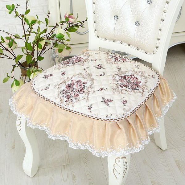 

41*43cm dining chair cushion european printed seat cushions with lace quality four seasons stool seat mat non-slip buttocks pad1