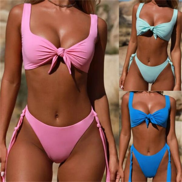 

2pcs women's push-up bikini set swimwear bra bandage swimsuit bathing suit us, White;black