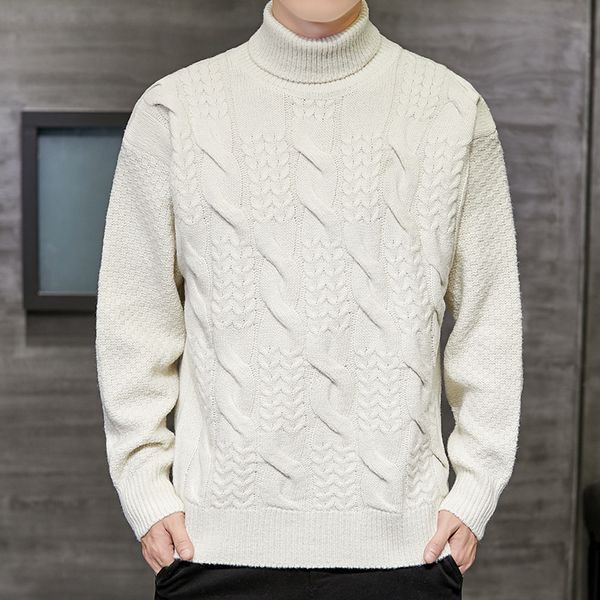 

2021 new high-fashion turtleneck autumn winter man geometry mesh sweater i8sb, White;black