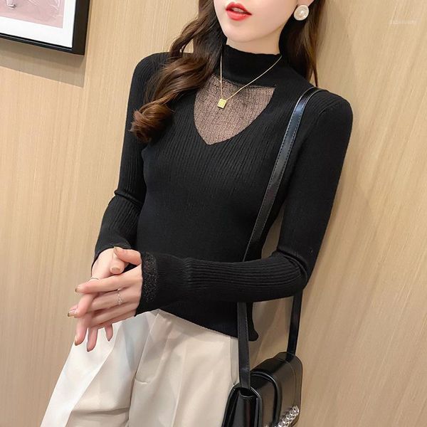 

women fashion basic knitted turtleneck sweater female solid turtleneck collar pullovers warm white1, White;black