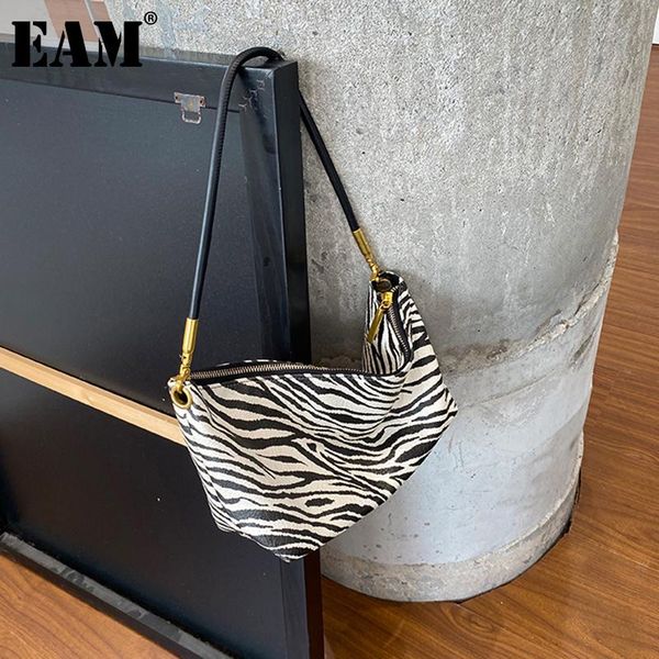 

eam] женщины новый винтаж зебра pattern baguette pu кожаная личность все-матч сумка crossbody мода 2020 18a0321