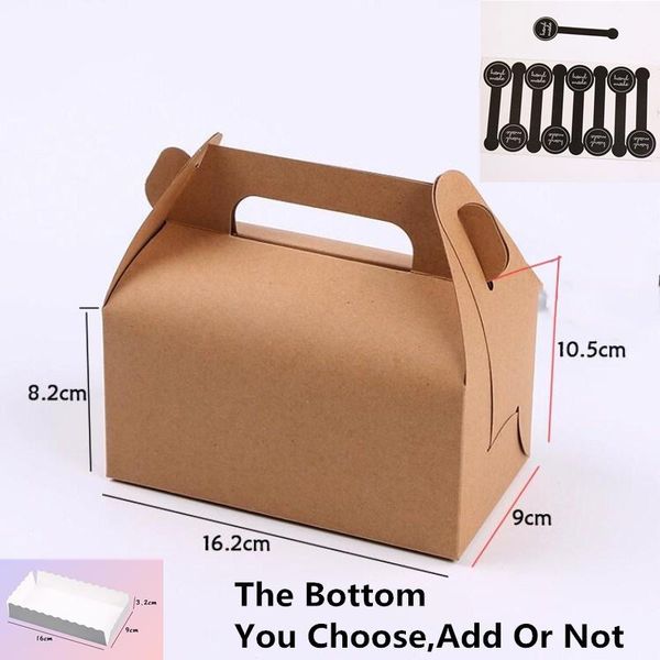 

lbsisi life 10pcs cake food kraft paper box with handle boxes christmas birthday wedding party candy gift packing with sticker wmtrix