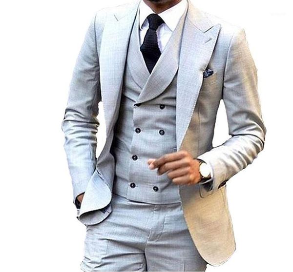 

gorgeous slim grey wedding suits for men custom made men suit 2020 fashion style business suits tailored colorful tuxedo1, White;black