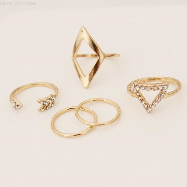 

factorywdckfashion for vintage knuckle rings 5factory/set women geometric crystal set bohemian jewelry girls ring, Silver