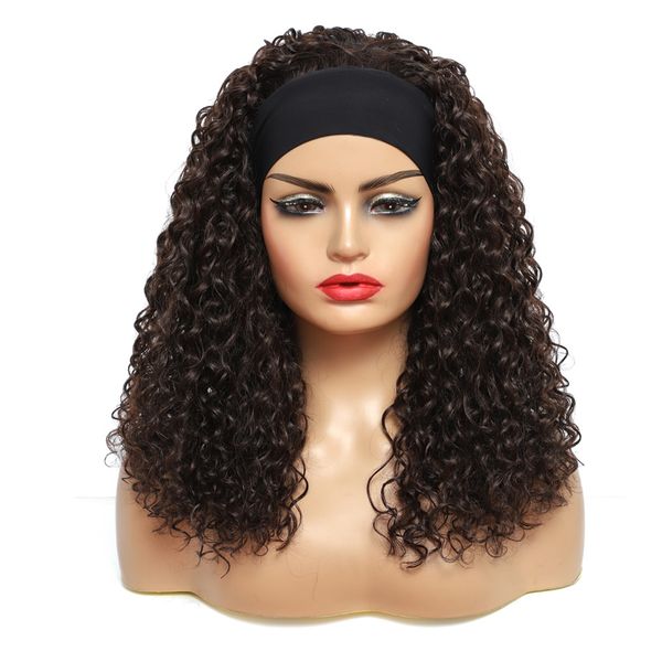 

curly headband wigs 22 inch long synthetic wig deep water wave bohemian hair for black women soku 150% density machine made wig