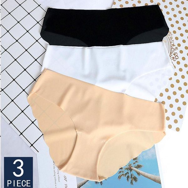 

3pcs/set seamless panties set underwear women female intimates fashion girls low-rise briefs 8colors lingerie 2020 drop shipping1, Black;pink