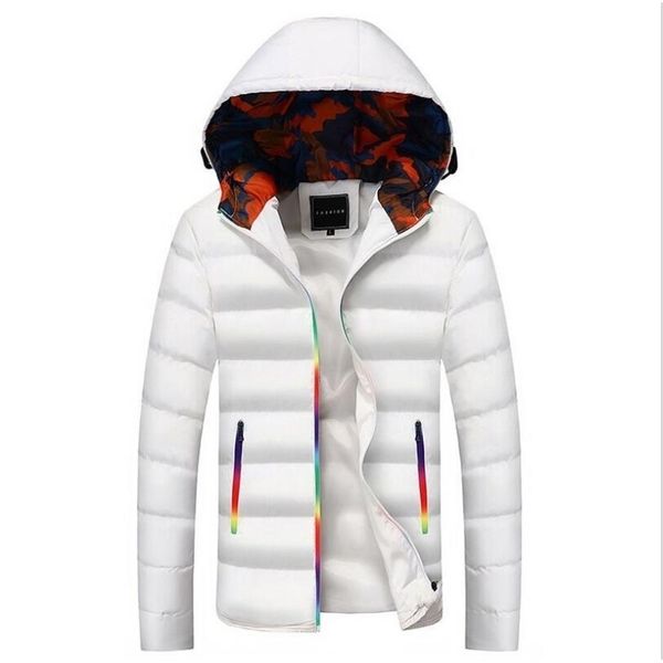 

winter new casual thick warm waterproof hooded jacket parkas coat men autumn outwear outfit parkas jackets 201204, Black