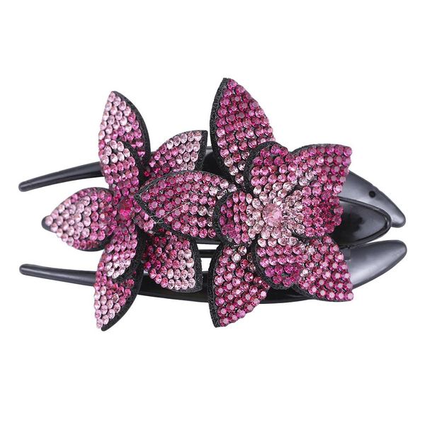 

women hair claw hair crystal rhinestone hairclip jewelry flower fashion hairpin for women hair accessories wmtmxq bdesybag, Golden;white