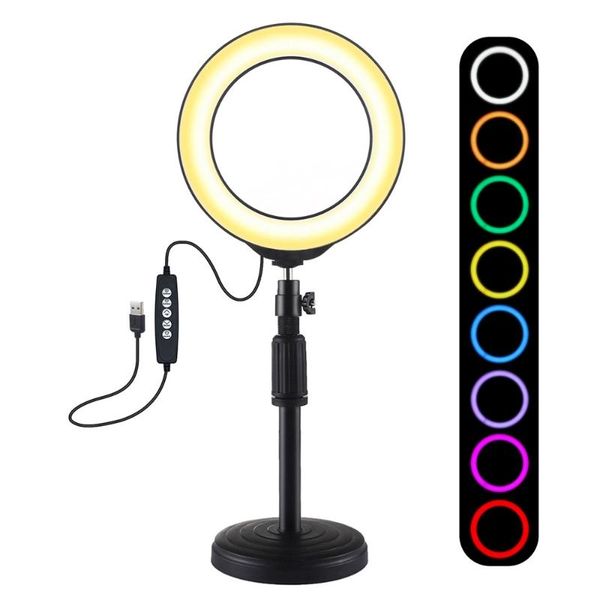 

led ring light p studio camera lights pgraphy dimmable video lamps with tripod phone ballhead 10 modes 8 colors lamps